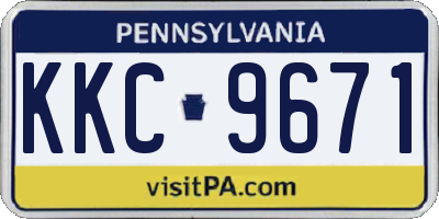 PA license plate KKC9671