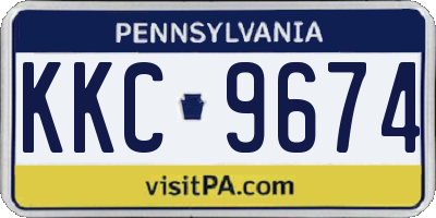 PA license plate KKC9674