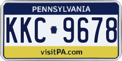 PA license plate KKC9678