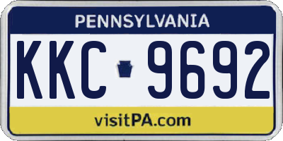 PA license plate KKC9692