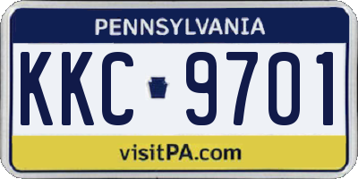 PA license plate KKC9701