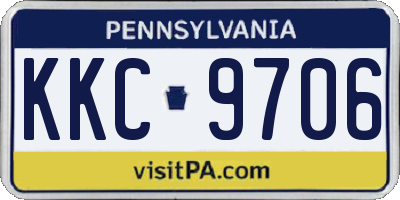 PA license plate KKC9706
