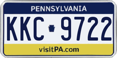PA license plate KKC9722