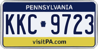 PA license plate KKC9723