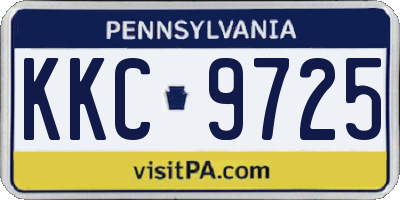 PA license plate KKC9725