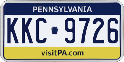 PA license plate KKC9726