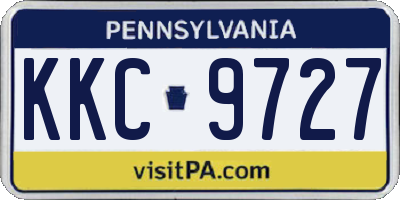 PA license plate KKC9727