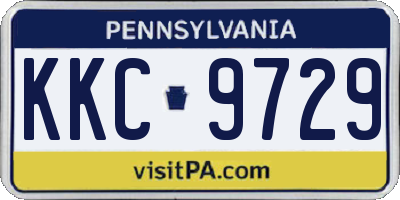PA license plate KKC9729