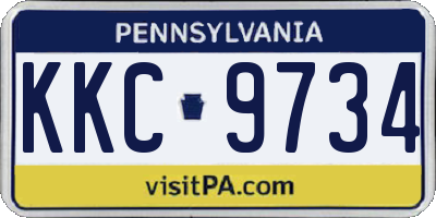 PA license plate KKC9734