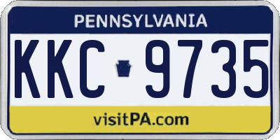 PA license plate KKC9735