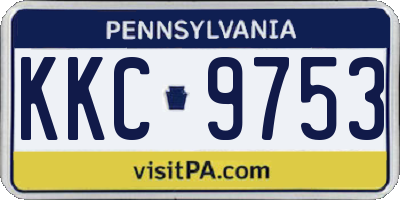 PA license plate KKC9753