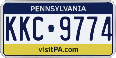 PA license plate KKC9774