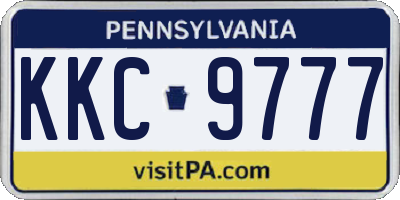 PA license plate KKC9777