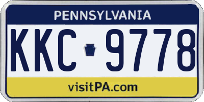 PA license plate KKC9778
