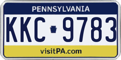 PA license plate KKC9783