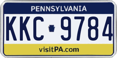PA license plate KKC9784