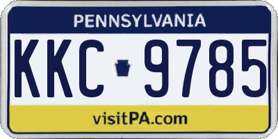 PA license plate KKC9785