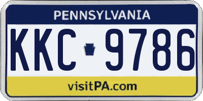 PA license plate KKC9786