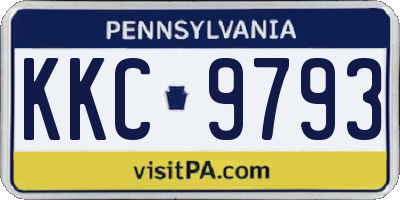 PA license plate KKC9793