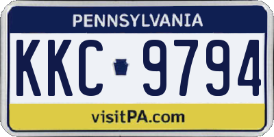 PA license plate KKC9794