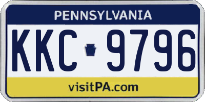 PA license plate KKC9796