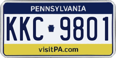PA license plate KKC9801