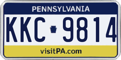 PA license plate KKC9814