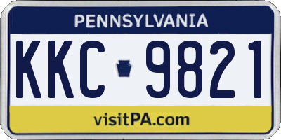 PA license plate KKC9821