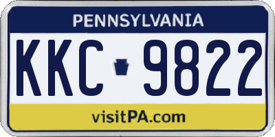 PA license plate KKC9822