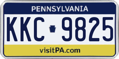 PA license plate KKC9825