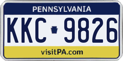 PA license plate KKC9826