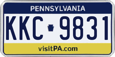 PA license plate KKC9831