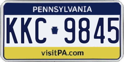 PA license plate KKC9845