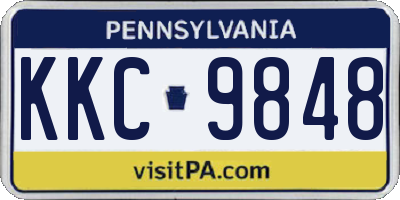 PA license plate KKC9848