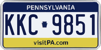 PA license plate KKC9851