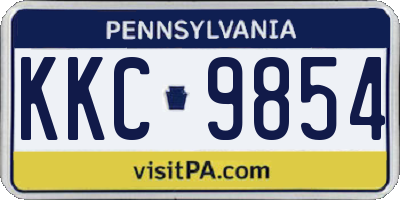 PA license plate KKC9854