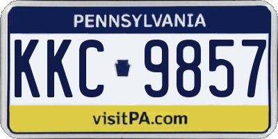 PA license plate KKC9857