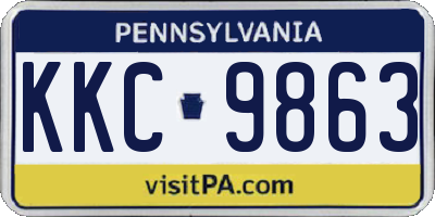 PA license plate KKC9863