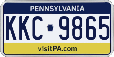 PA license plate KKC9865