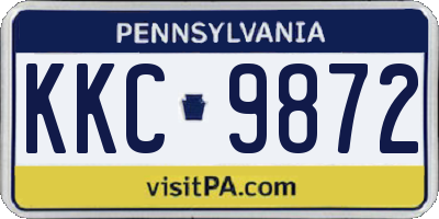 PA license plate KKC9872