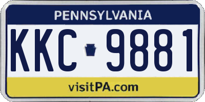 PA license plate KKC9881