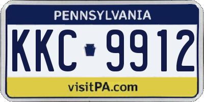 PA license plate KKC9912