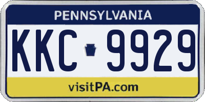 PA license plate KKC9929