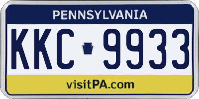 PA license plate KKC9933