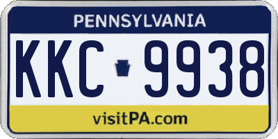 PA license plate KKC9938
