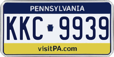 PA license plate KKC9939