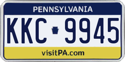 PA license plate KKC9945