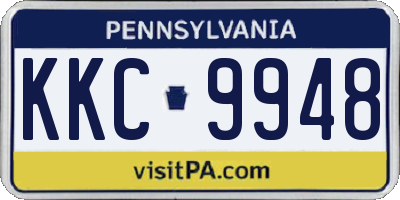 PA license plate KKC9948