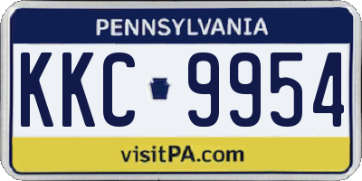 PA license plate KKC9954