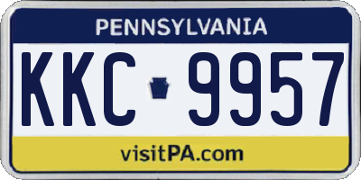 PA license plate KKC9957
